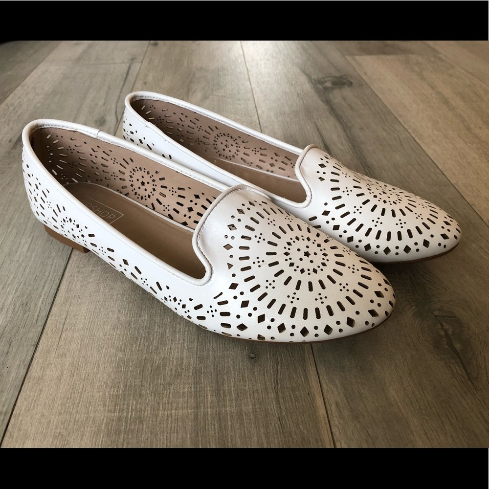 Topshop Misty White Loafer Flat